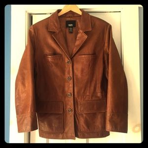 Gorgeous brown real leather coat